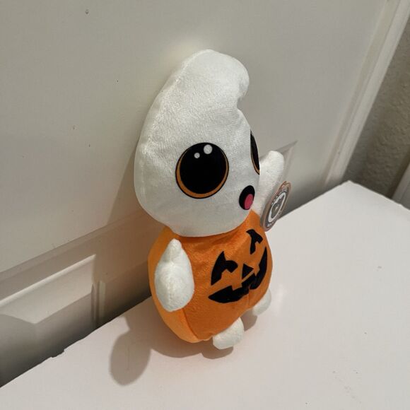A&A Global Halloween Pumpkin Ghost Plush 8" Stuffed Toy With Tag - Picture 4 of 9